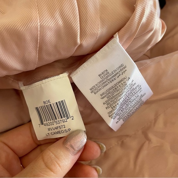 BCBGMAXAZRIA Boe Pink Textured Cotton Moto Motorcycle Jacket EUC Size Small - Picture 9 of 12